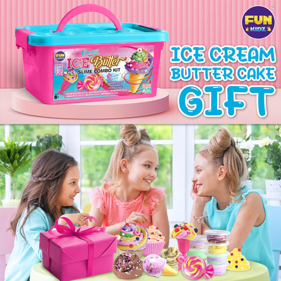 Toy slime kit — FunKidz ice cream soft slime making kit for kids ages 8-12