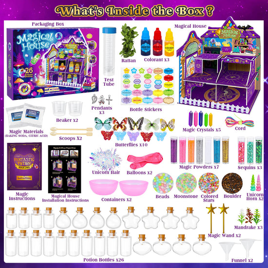 CARTELL fairy magic potions kit — 26 DIY mixed potion bottles for ages 6 and up