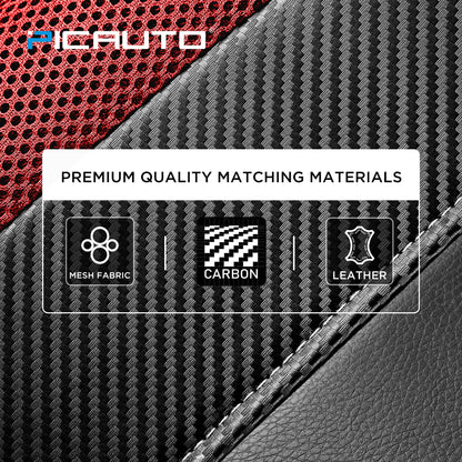 PIC AUTO vehicle seat cover — sports carbon fiber and mesh design, waterproof, universal fit