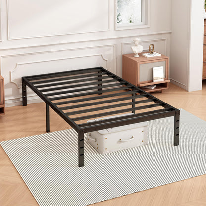 Hafenpo bed frame — sturdy metal platform with under bed storage