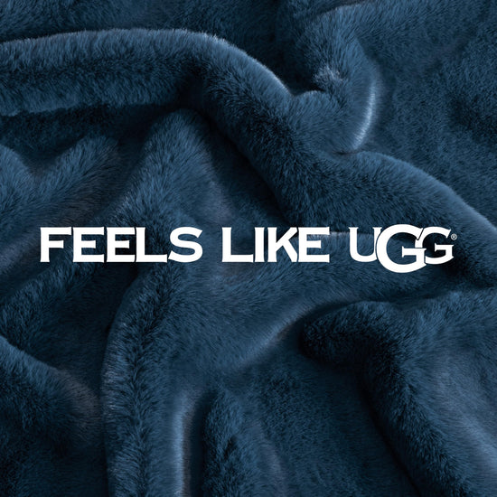 UGG Euphoria plush faux fur reversible blanket for luxury hotel style couch