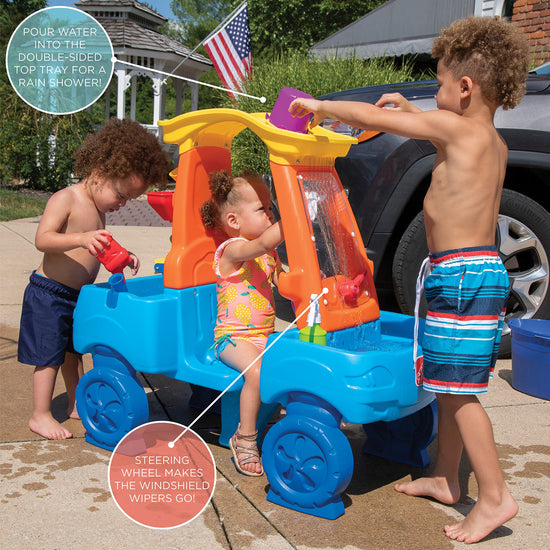 Step2 car wash splash center — kids water table with car and accessories
