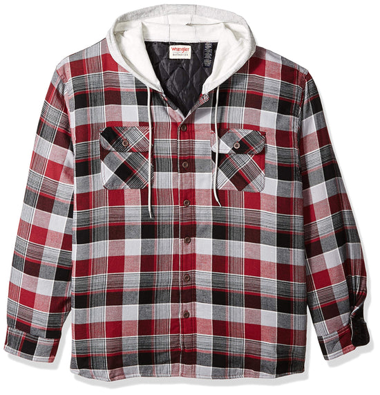 Wrangler Authentics coat - Quilted flannel with hood and long sleeves