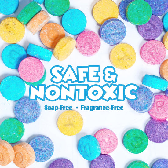 Tub Works® bath color fizzies — Nontoxic and fragrance-free bathwater additive