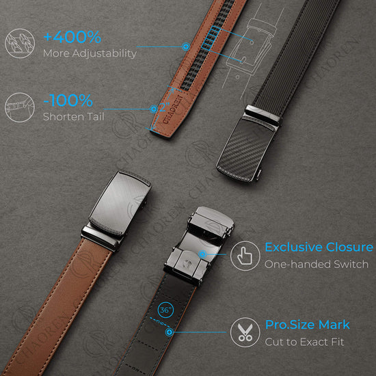 Apparel belt — Customizable leather ratchet design by CHAOREN