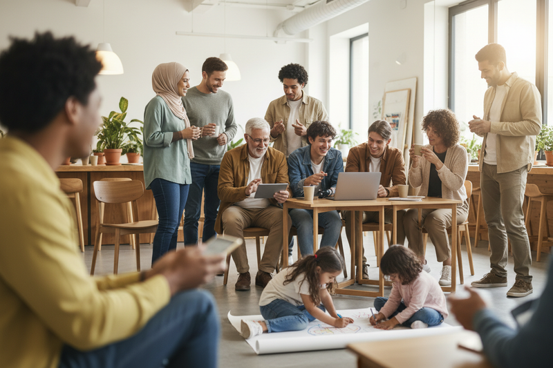 Have a clear content niche and engaged audience that aligns with the brand's target market.一群人，实景拍摄效果